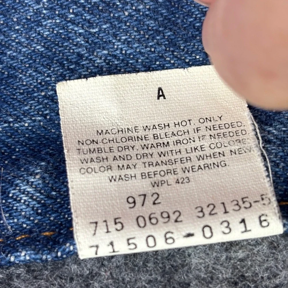 Levi's Trucker Jacket Men Med 38 Blue Vintage Blanket flannel Lined Made in USA